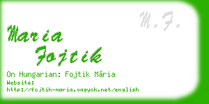 maria fojtik business card