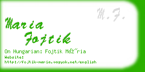 maria fojtik business card